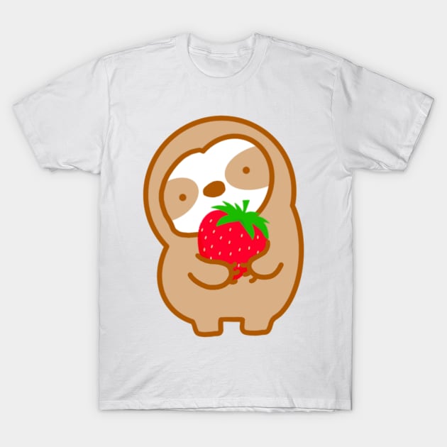 Cute Strawberry Sloth T-Shirt by theslothinme